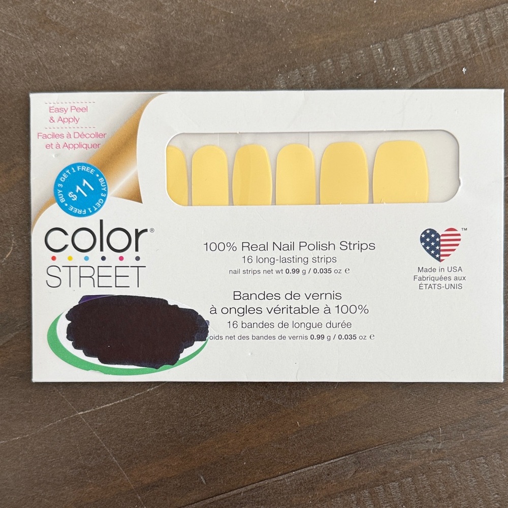Color Street Sunny Yellow Nail Strips- Belgium Buttercup